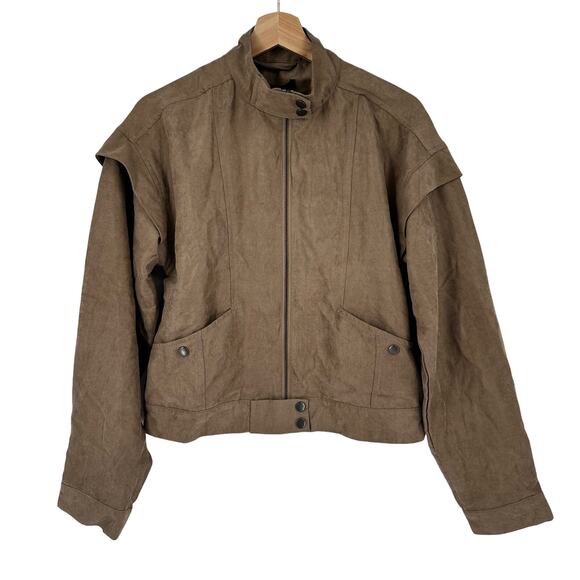 Blu Pepper Jacket Womens S Almond Moto Ryder New Tan Zip - Picture 1 of 11